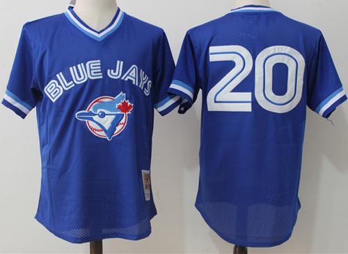Mitchell And Ness Blue Jays #20 Josh Donaldson Blue Throwback Stitched MLB Jersey